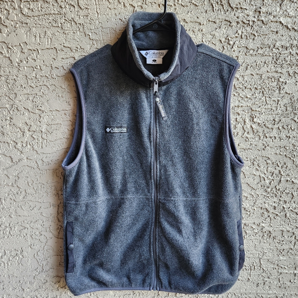 Columbia Sportswear Womens  Sleeveless Full Zip-Up Outdoor Vest Gray Size Large